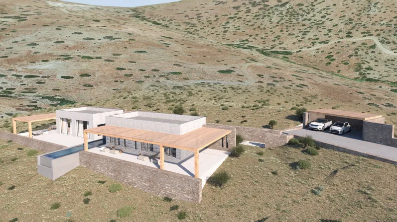New residential project with swimming pool.