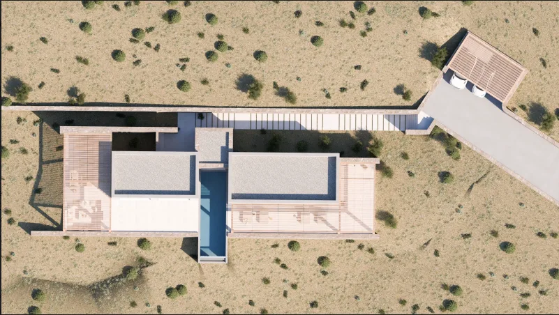 New residential project with swimming pool.