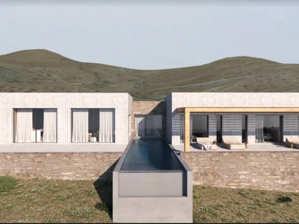 New residential project with swimming pool.