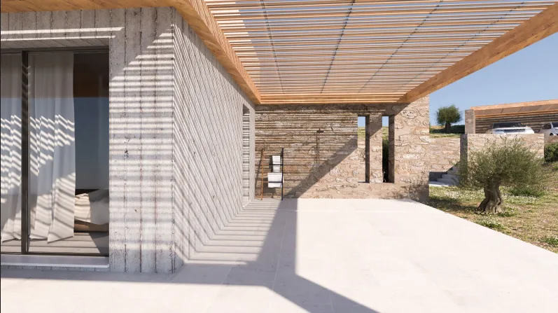 New residential project with swimming pool.