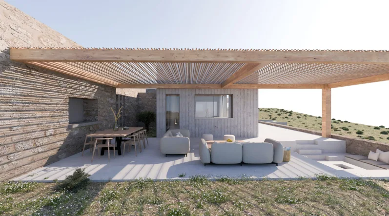 New residential project with swimming pool.