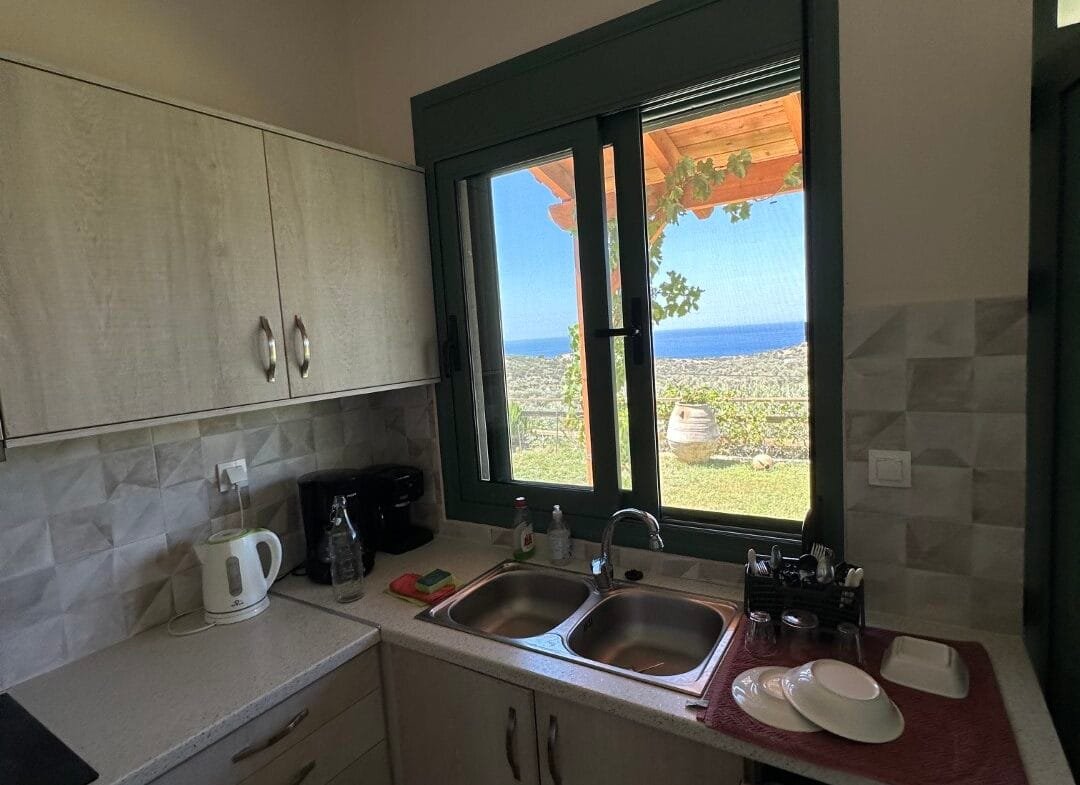 A two-bedroom house for rent in Triopetra.